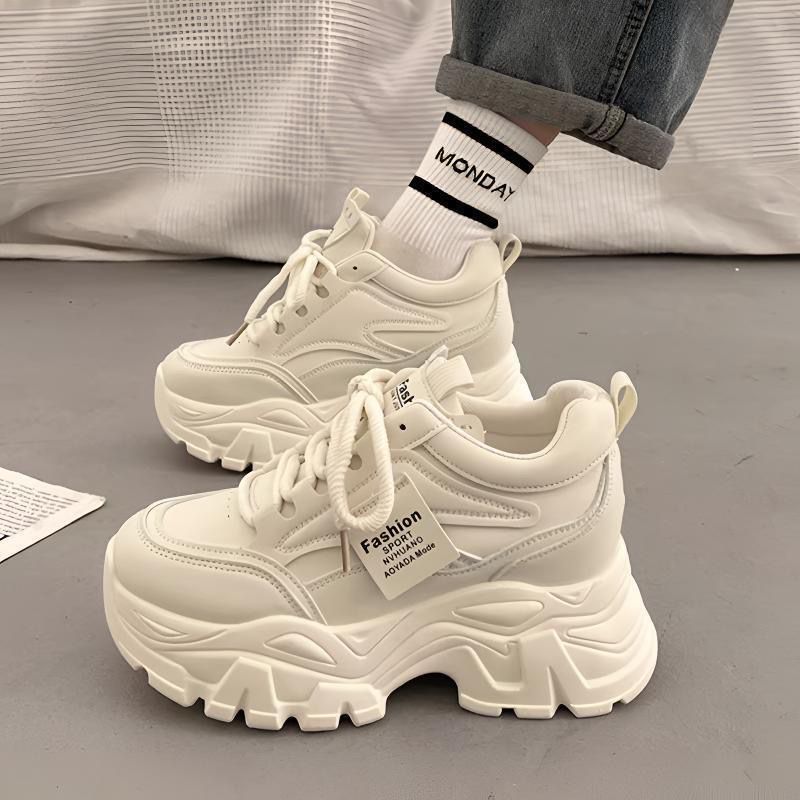 Damen Plattform Sneakers mit modischem Design und bequemer Dämpfung EB