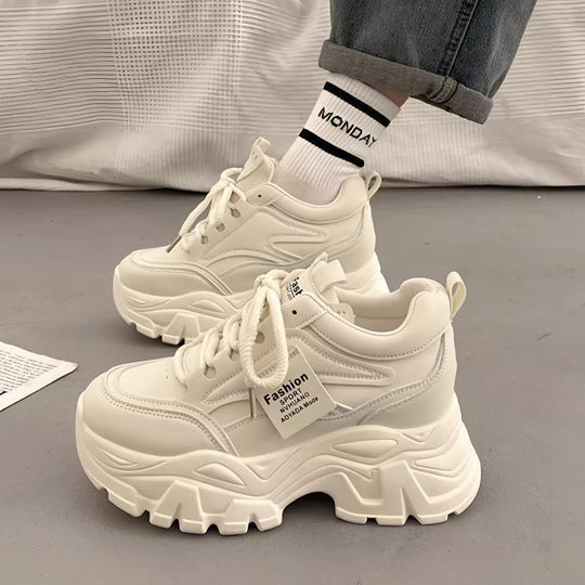 Damen Plattform Sneakers mit modischem Design und bequemer Dämpfung EB