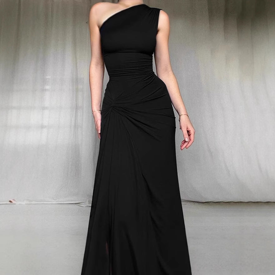 Damen Elegantes Wickelmaxikleid mit asymmetrischem Schnitt und figurformendem Design EB