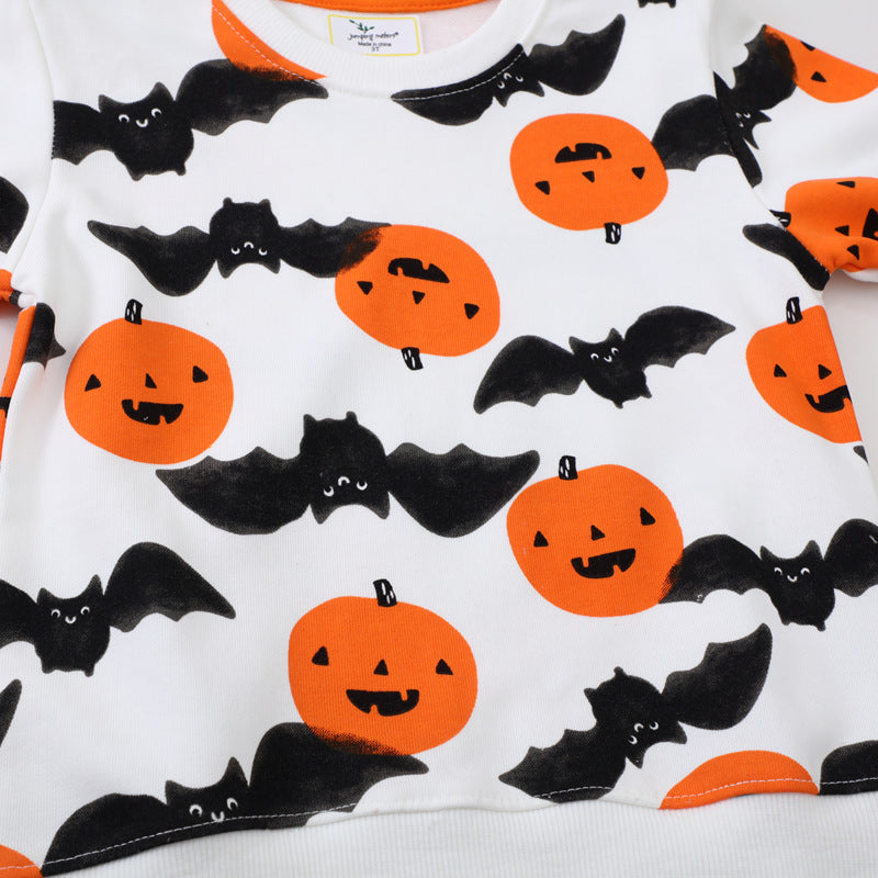 Mädchen Sweatshirt mit niedlichem Halloween-Motiv EB