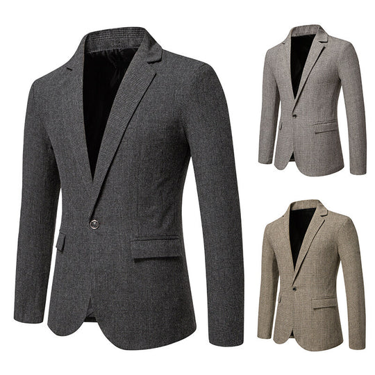 Herren eleganter Blazer mit feinem Karomuster EB