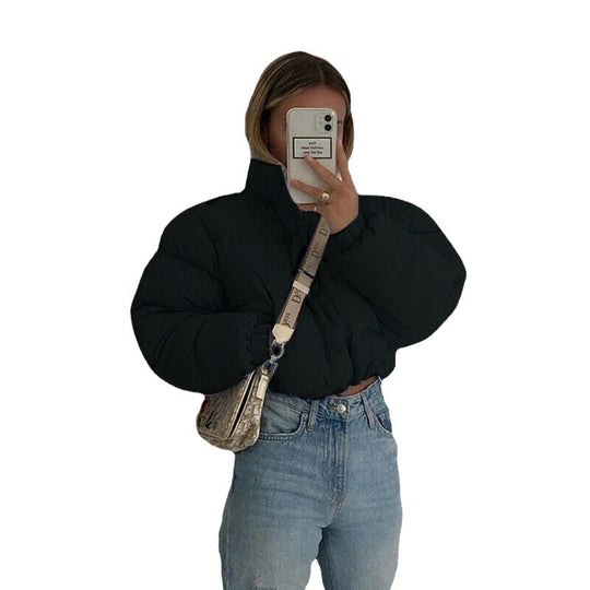 Damen Steppjacke mit hohem Kragen und kürzerem Schnitt EB