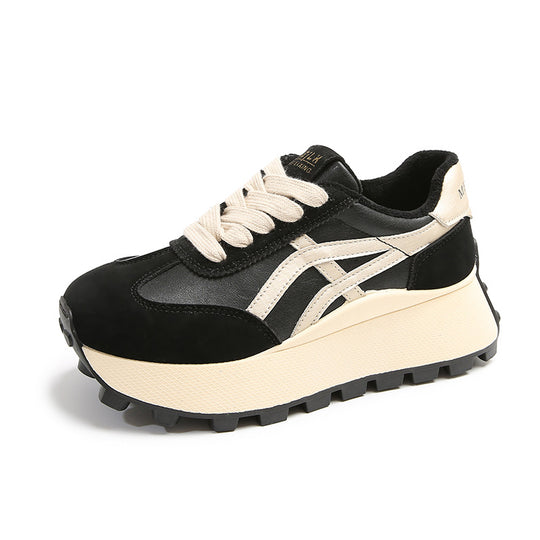Damen Sportliche Plateau Sneakers mit rutschfester Sohle und atmungsaktivem Obermaterial EB