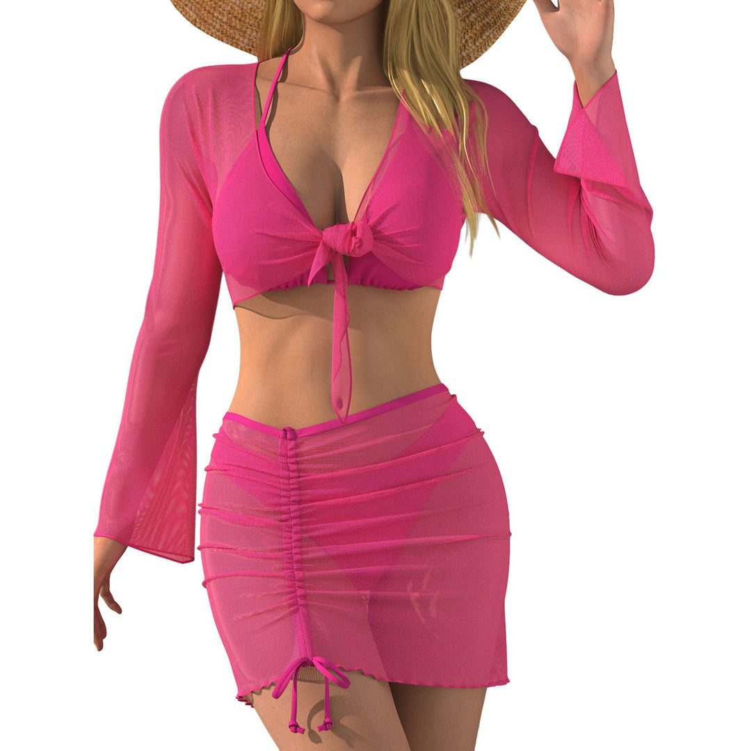 Damen Strand-Outfit mit transparenter Bluse EB