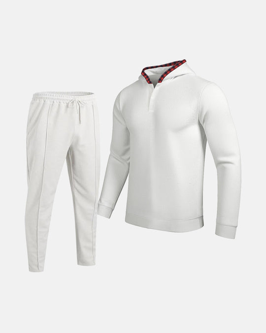 Herren Sportlicher Hoodie mit Karodetails und passtgenauen Jogginghose EB