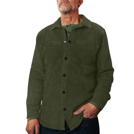 Herren Cord-Jacke mit praktischen Brusttaschen und modernem Schnitt EB