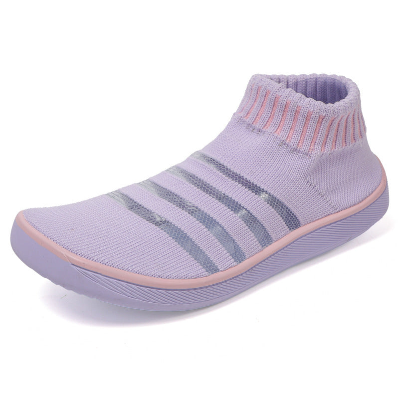Damen atmungsaktive Sport-Sneaker mit elastischem Schaft und rutschfester Sohle EB