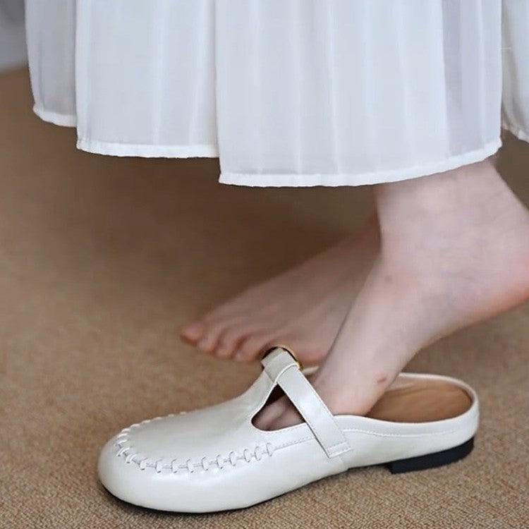 Damen Elegante Clogs aus hochwertigem Leder mit bequemem Fußbett EB