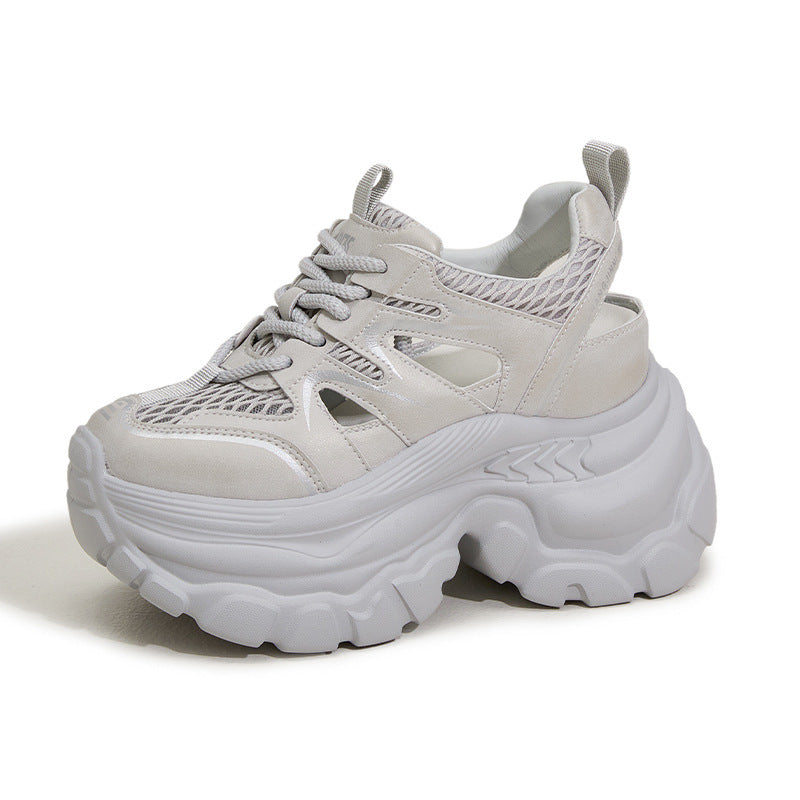 Damen Sneakers mit luftiger Mesh-Oberfläche und extragroßer Plattform EB