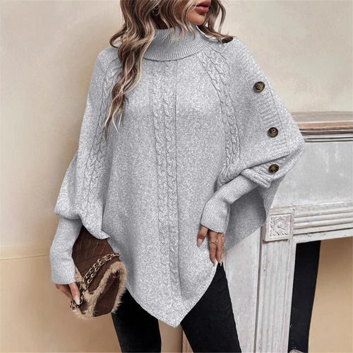 Damen eleganter Strickpullover mit Rollkragen und modischen Details EB