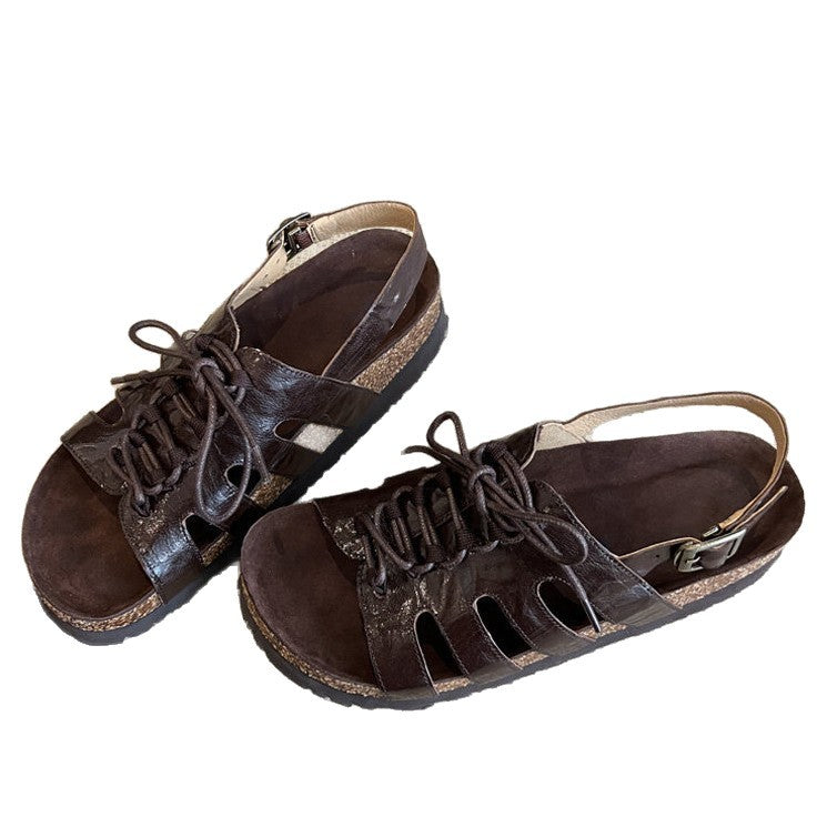 Damen Sandalen mit robustem Schnürsystem und anatomischer Fußbettgestaltung EB