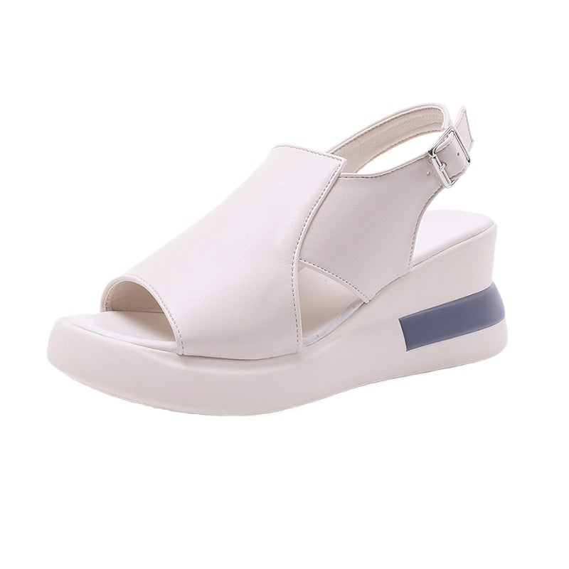Damen Offene Wedge-Sandalen mit verstellbarem Riemendesign EB