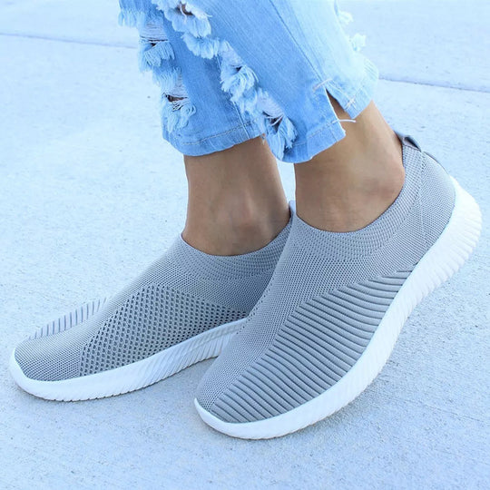 Damen atmungsaktive Sneaker mit elastischem Obermaterial und rutschfester Sohle EB