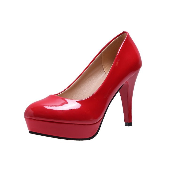 Damen Glamouröse Plateau-Pumps mit hochglänzendem Finish und elegantem Design EB