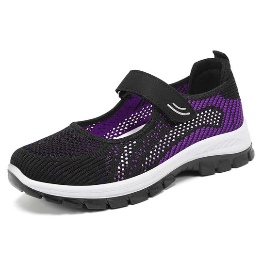 Damen Bequeme Sportliche Sneakers mit verstellbarem Riemen EB