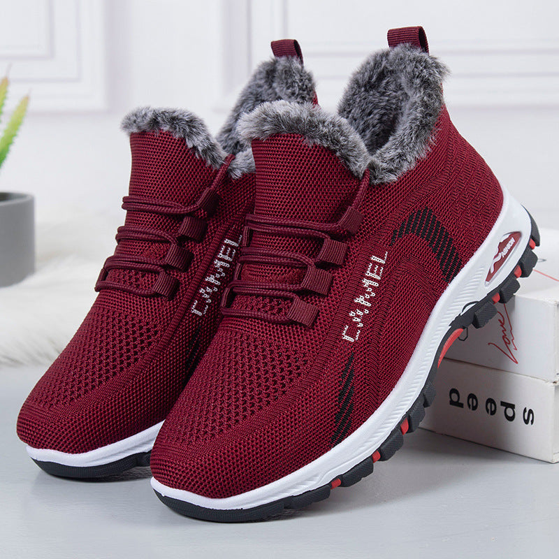 Damen Winterfeste und Atmungsaktive Sneakers mit Kuscheligem Innenfutter EB