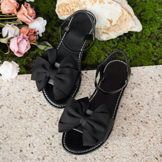 Damen Sommer Sandalen mit dekorativem Schleifen-Design EB