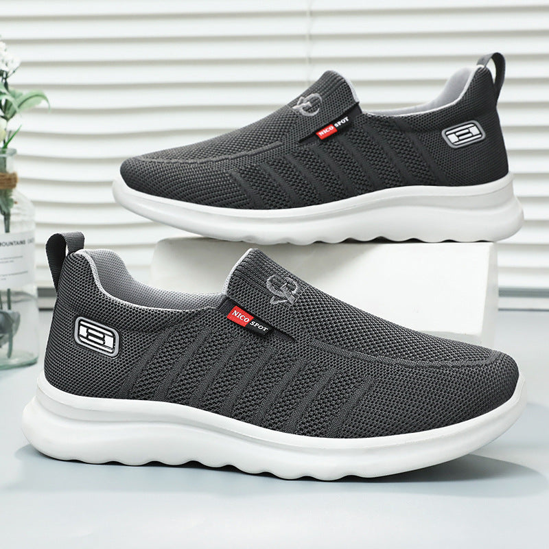 Herren nan atmungsaktiver Slip-On Strick-Freizeitschuh mit elastischem Einstieg, gepolsterter Komfortsohle und rutschfester Wellenlaufsohle EB