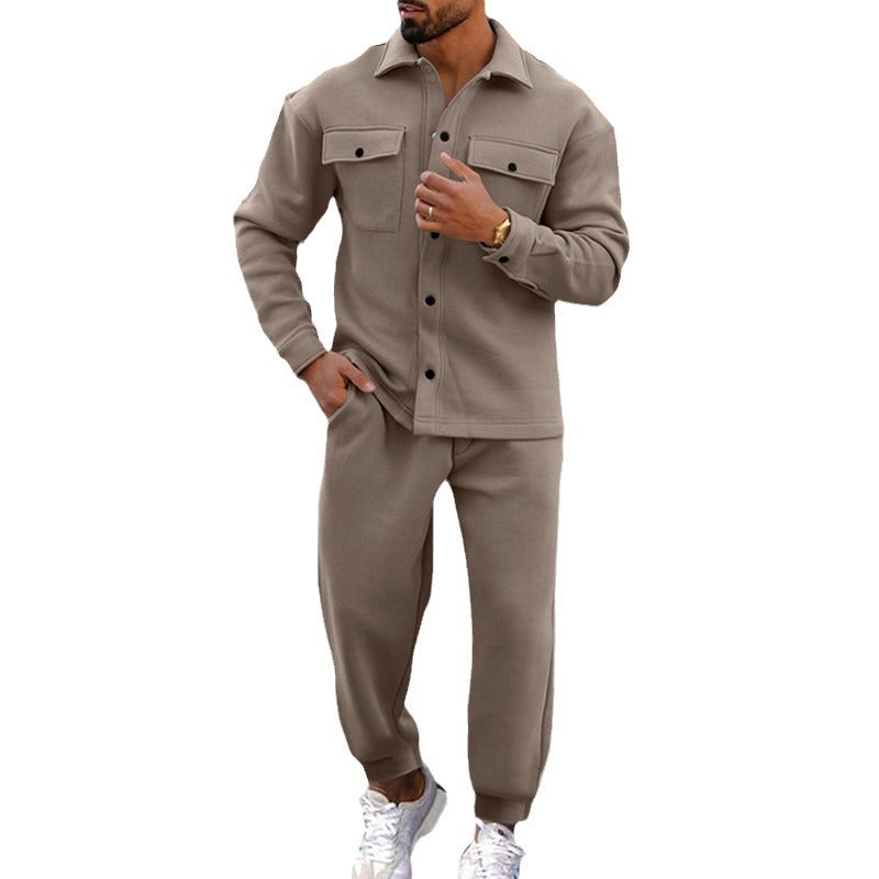 Herren Freizeit Set mit strukturiertem Oberteil und passenden Jogginghosen EB