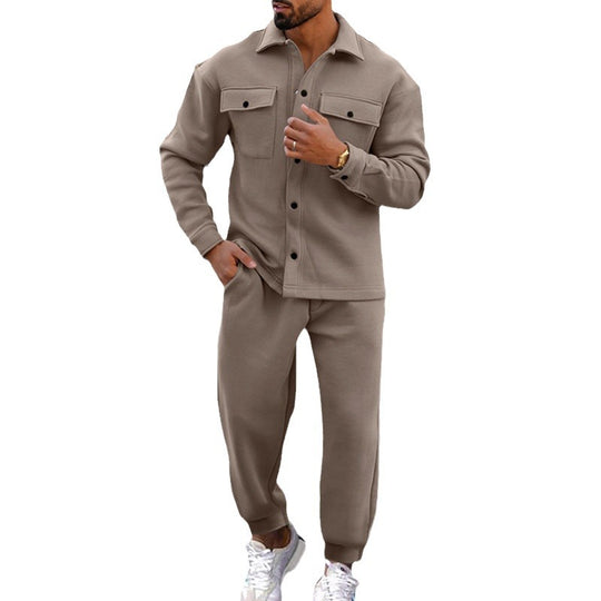 Herren Freizeit Set mit strukturiertem Oberteil und passenden Jogginghosen EB