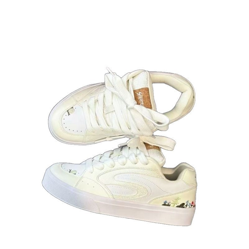 Damen Sportliche Sneakers mit tierischen Motiven und atmungsaktiver Oberflächenstruktur EB