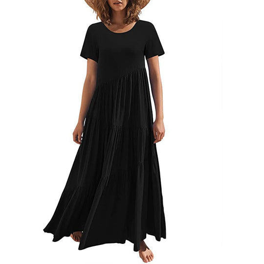 Damen Maxikleid mit lässiger Passform und fließendem Saum EB