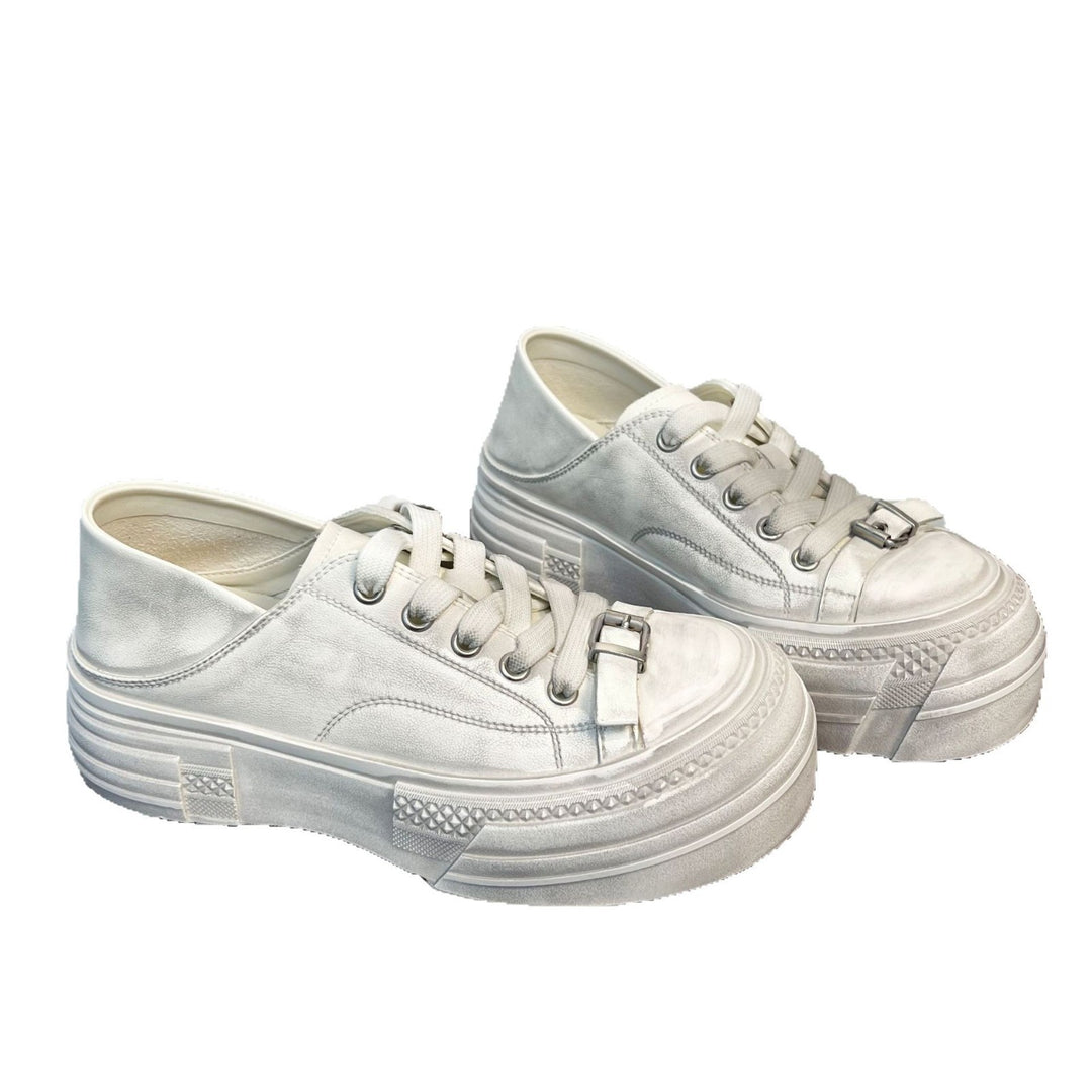 Damen modische Sneakers mit stabiler Plateau-Sohle und praktischem Schnürsystem EB