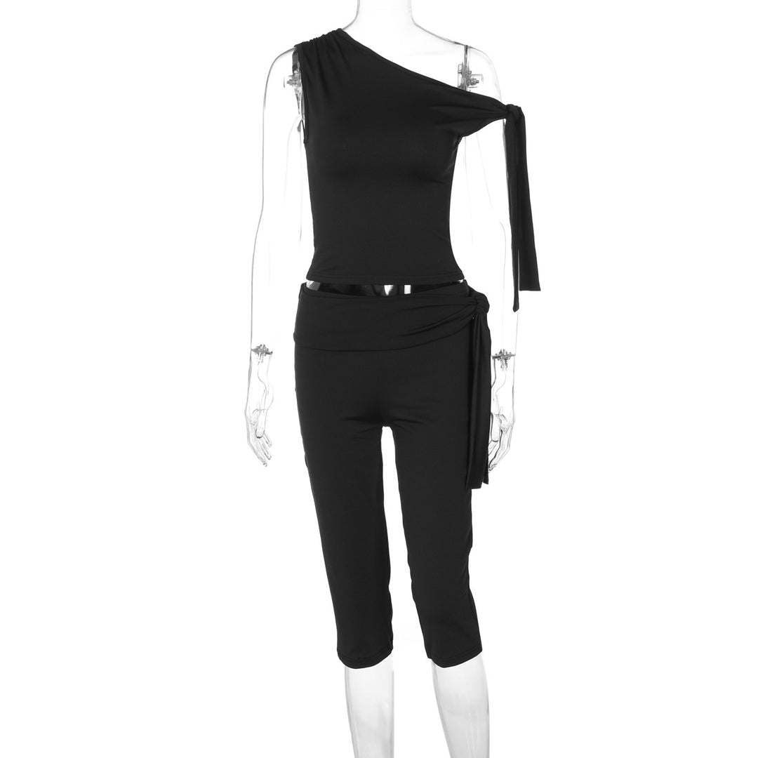 Damen Einseitiger Jumpsuit mit exklusiven Drapierungen EB