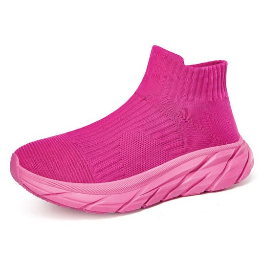 Damen Sportliche Stricksneakers mit hohem Schaft und dämpfender Sohle EB