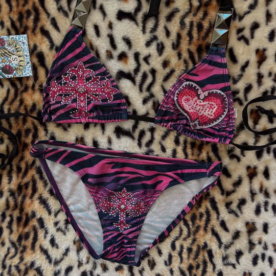 Damen Triangel-Bikini mit Verzierungen EB
