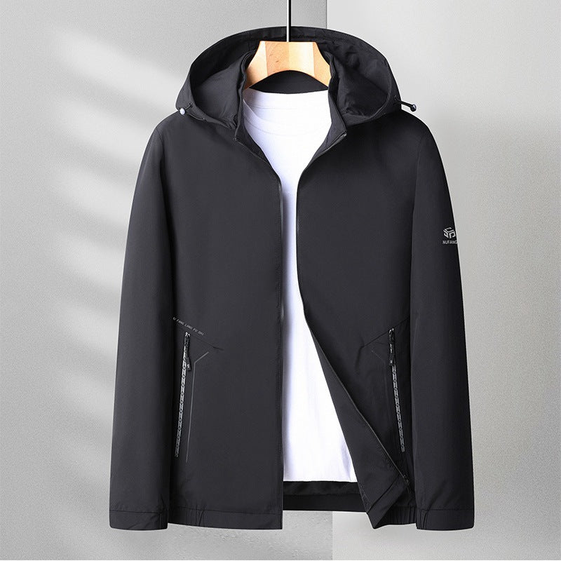 Herren Leichte Kapuzenjacke im urbanen Travel-Style mit Dreiviertelärmeln EB