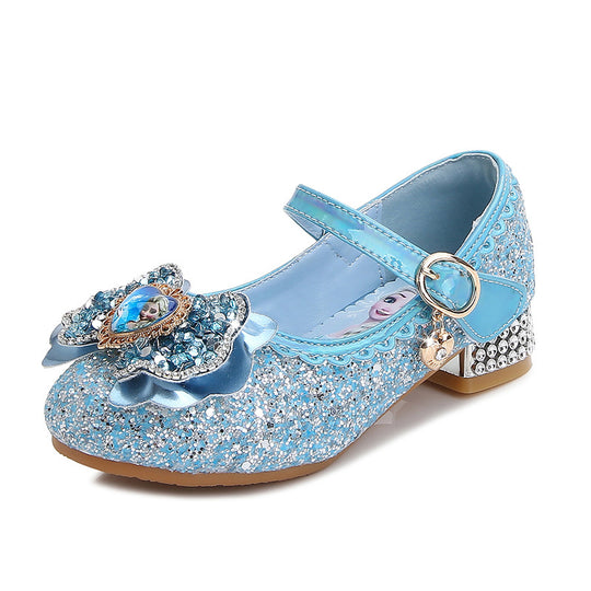 Mädchen Festliche Glitzer Ballerinas mit Blumenapplikation EB