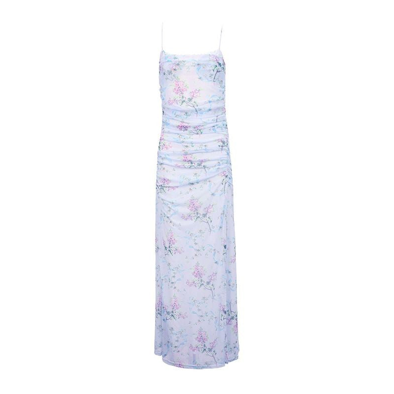 Damen Maxikleid im romantischen Floral-Design mit verstellbaren Trägern EB