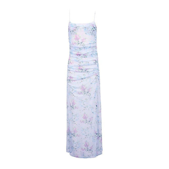 Damen Maxikleid im romantischen Floral-Design mit verstellbaren Trägern EB