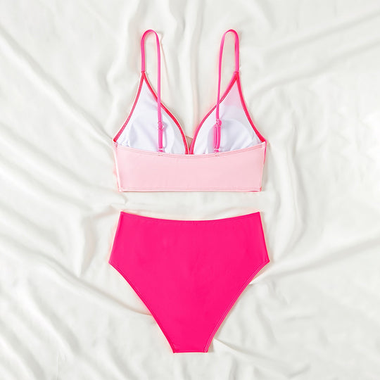 Damen Bikiniset mit modernem Wickeldesign und hoch tailliertem Schnitt EB