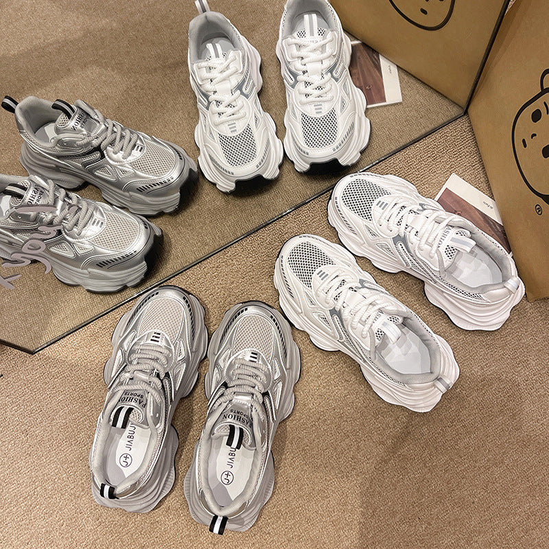 Damen Sportliche Sneakers mit atmungsaktivem Netzmaterial und rutschfester Sohle EB