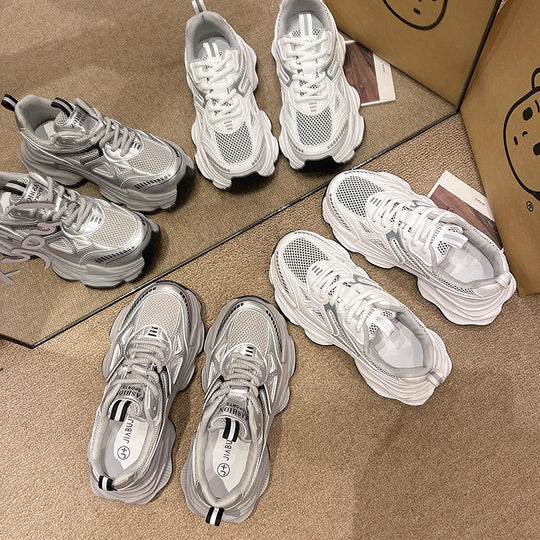 Damen Sportliche Sneakers mit atmungsaktivem Netzmaterial und rutschfester Sohle EB