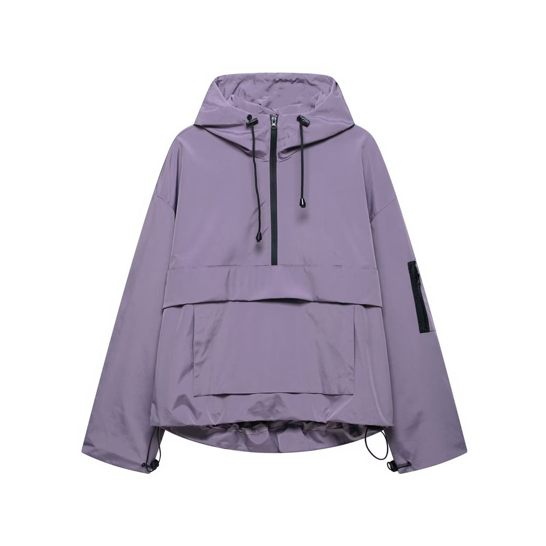 Damen leichte Anorakjacke mit praktischen Taschen EB
