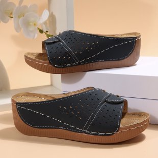 Damen Komfortable Wedge-Sandalen mit anatomischem Fußbett EB