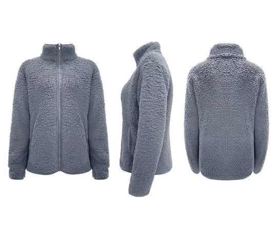 Damen Fleecejacke mit hohem Kragen und seitlichen Reißverschlusstaschen EB
