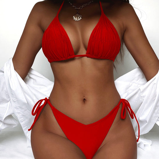 Damen Triangel-Bikini mit feinem Rüschendetail EB