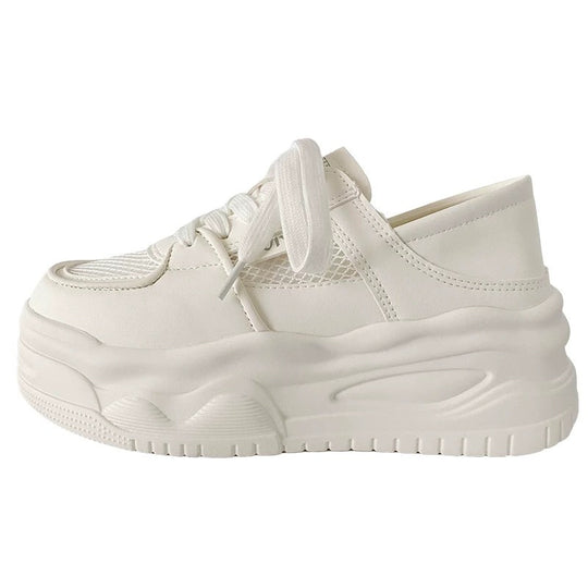 Damen Plateau-Wedge-Sneaker mit atmungsaktiven Mesh-Einsätzen und skulptierter Komfortsohle EB