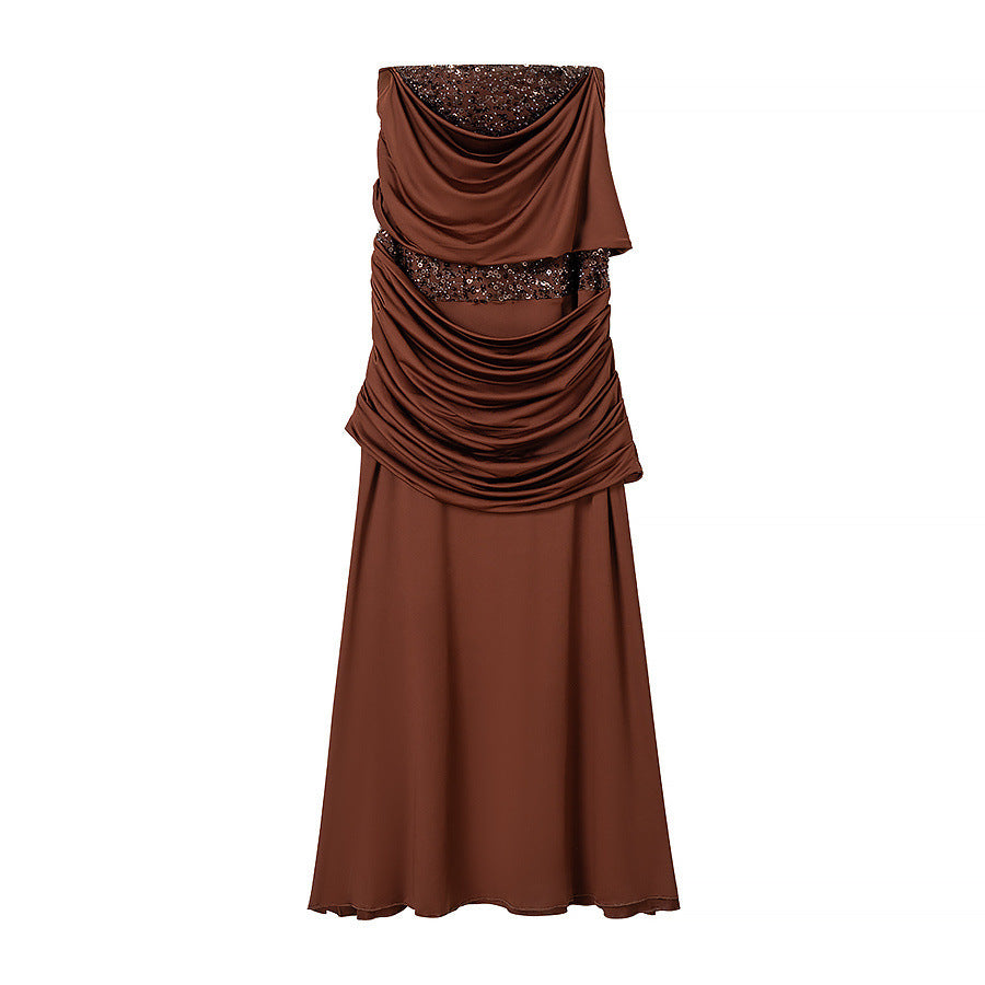Damen Langärmliges Wickelkleid mit raffiniertem Drapé EB