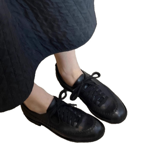 Damen modische Schnürschuhe mit feiner Lederverarbeitung und stilvollen Akzenten EB