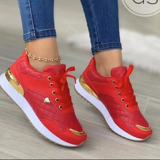Damen modische Sneakers mit edlen Metalldetails und komfortabler Sohle EB