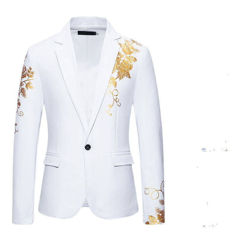 Herren nan eleganter taillierter Smoking-Blazer mit floraler Verzierung EB