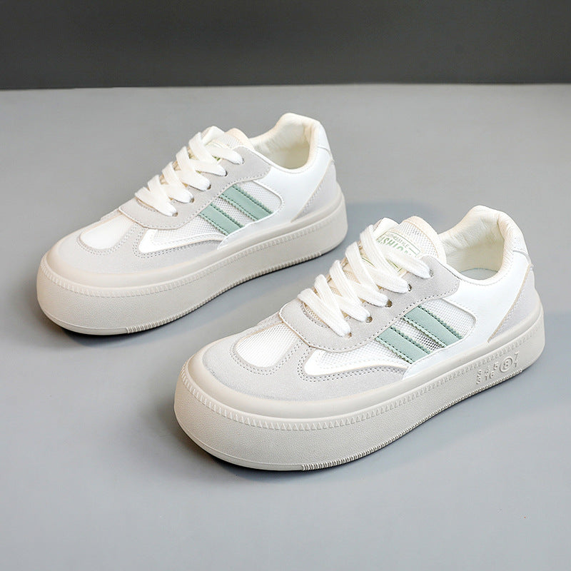 Damen modische Plateau-Sneaker mit atmungsaktiver Oberflächenstruktur und dämpfendem Sohlenprofil EB