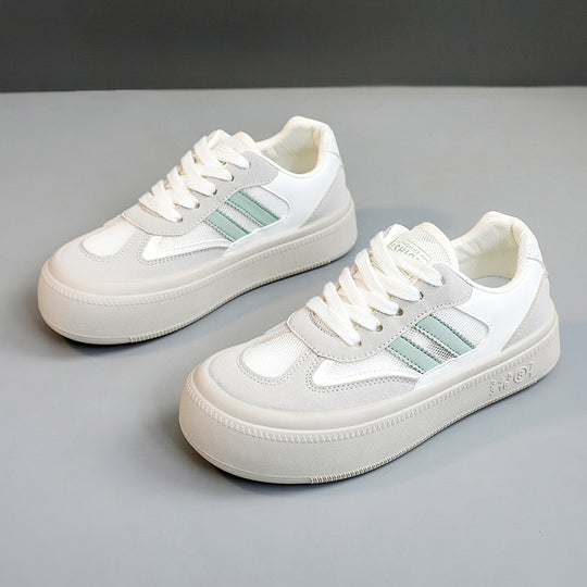 Damen modische Plateau-Sneaker mit atmungsaktiver Oberflächenstruktur und dämpfendem Sohlenprofil EB