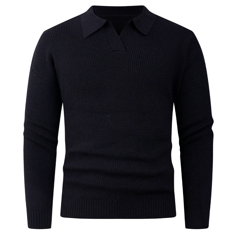 Herren eleganter Strickpullover mit modernem V-Ausschnitt und strukturiertem Design EB