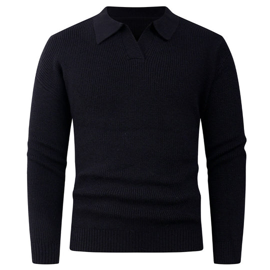 Herren eleganter Strickpullover mit modernem V-Ausschnitt und strukturiertem Design EB